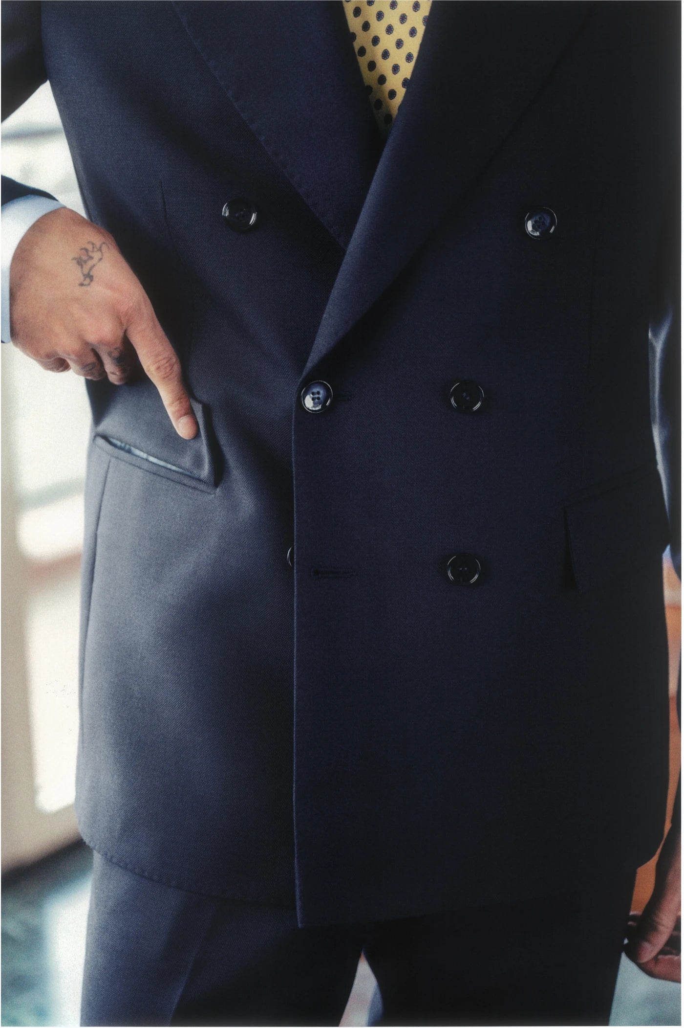 THE DOUBLE BREASTED FRESCO SUIT - NAVY BLUE