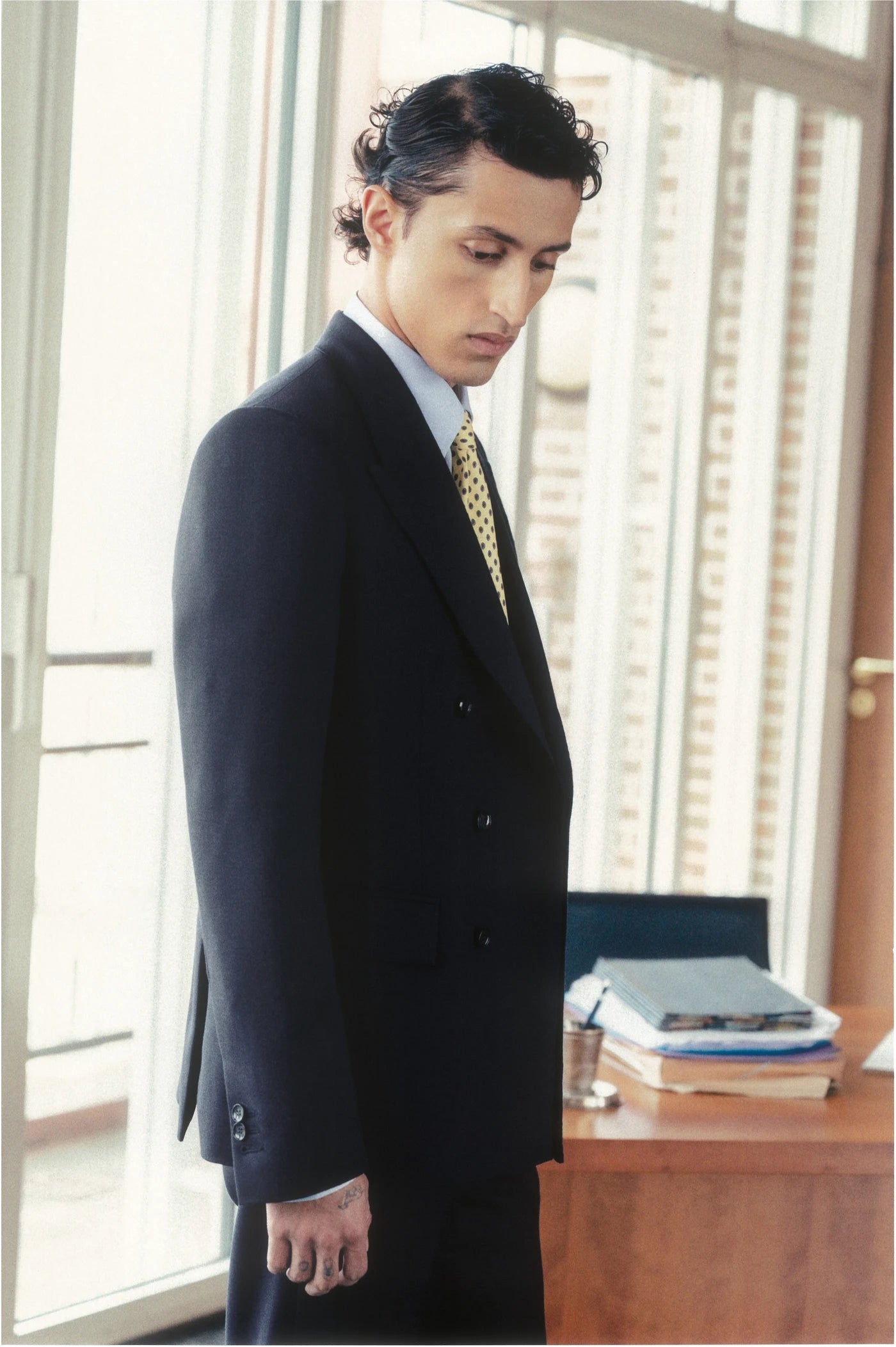 THE DOUBLE BREASTED FRESCO SUIT - NAVY BLUE