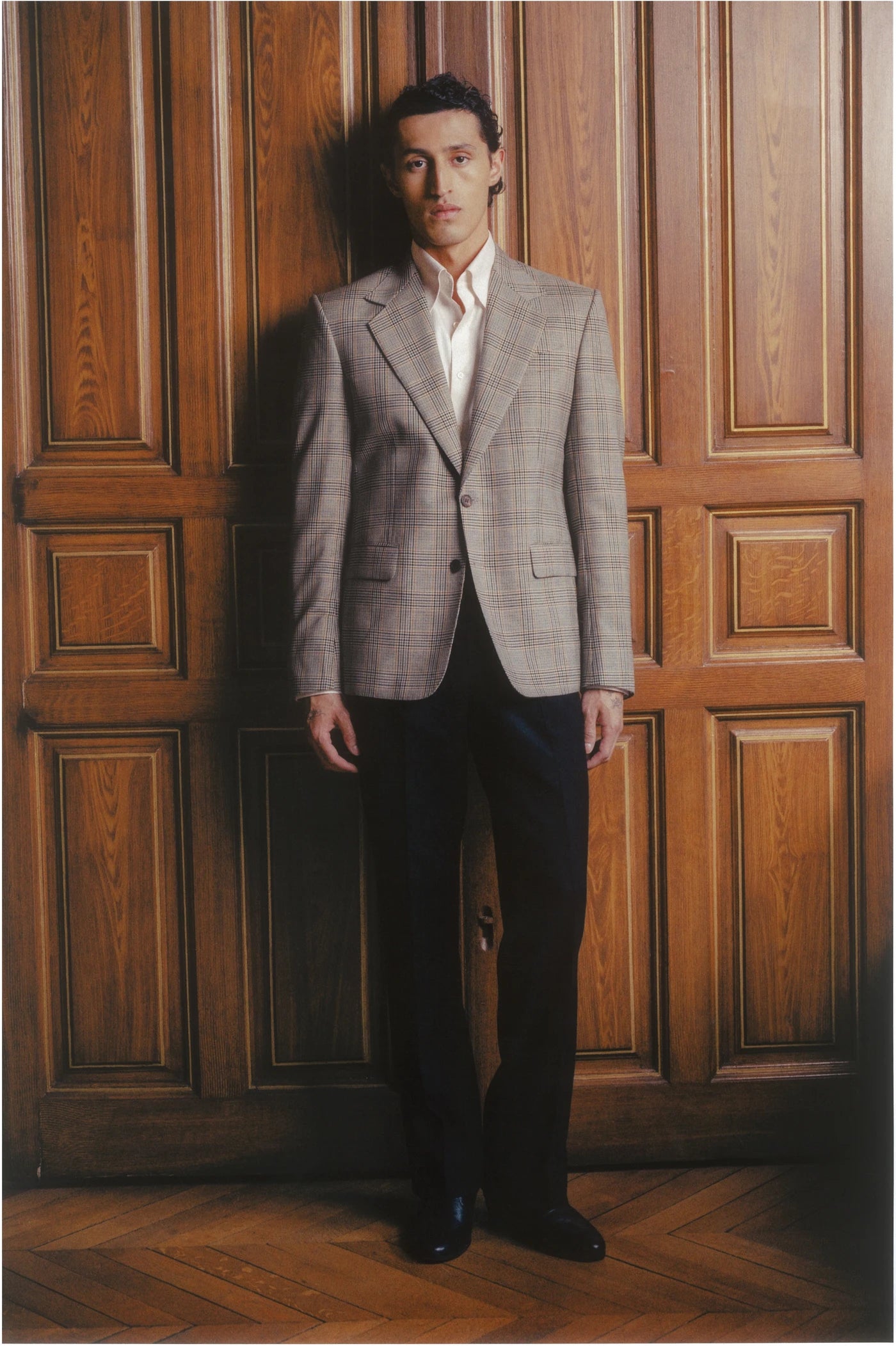 THE SINGLE-BREASTED JACKET IN WOOL - LIGHT BROWN PRINCE DE GALLES