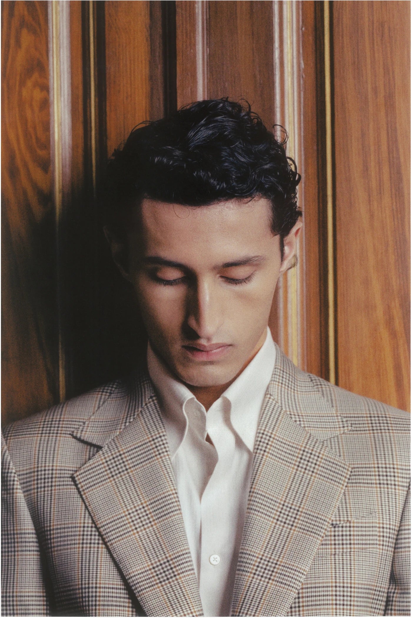 THE SINGLE-BREASTED JACKET IN WOOL - LIGHT BROWN PRINCE DE GALLES