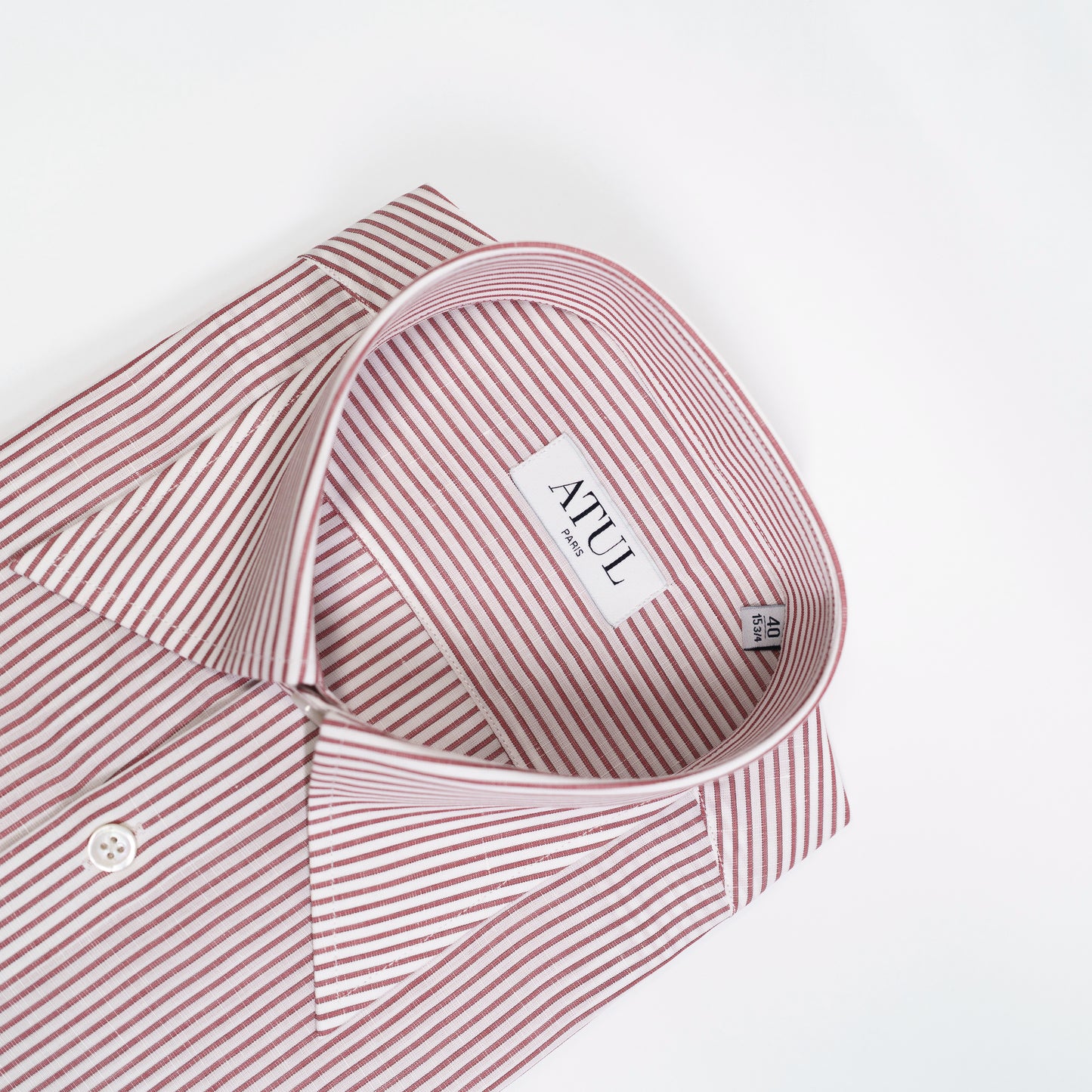 LA CHEMISE À RAYURES ROUGE BRIQUE
