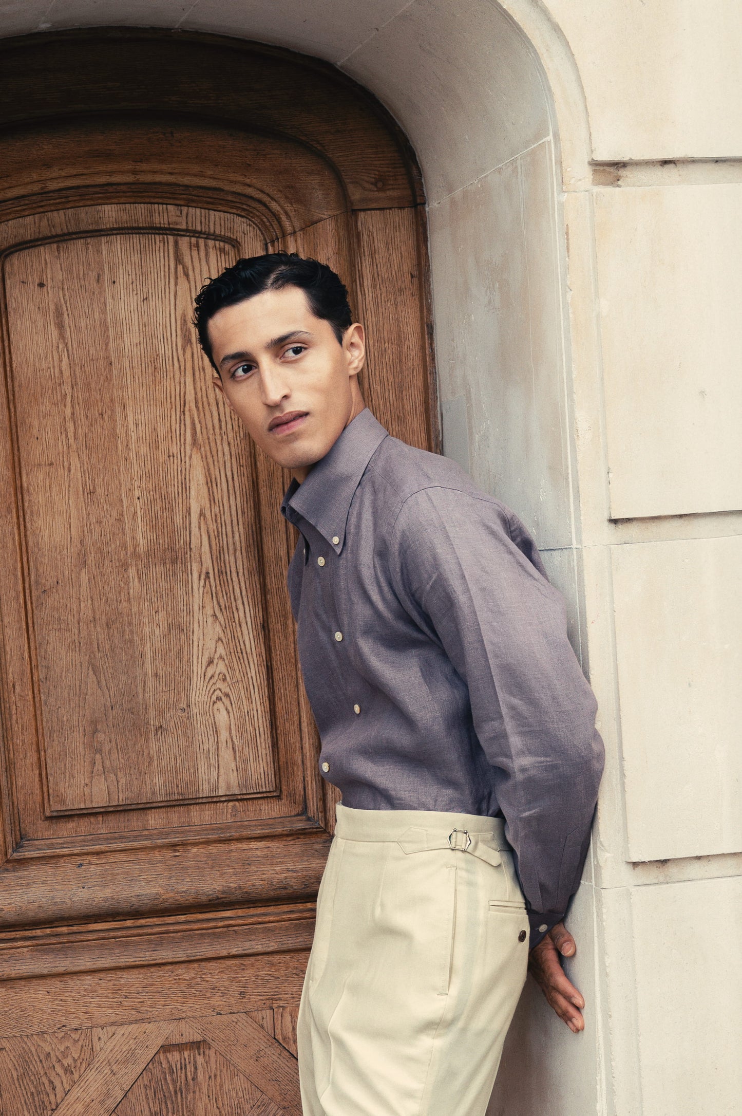 THE MAUVE SHIRT IN LINEN