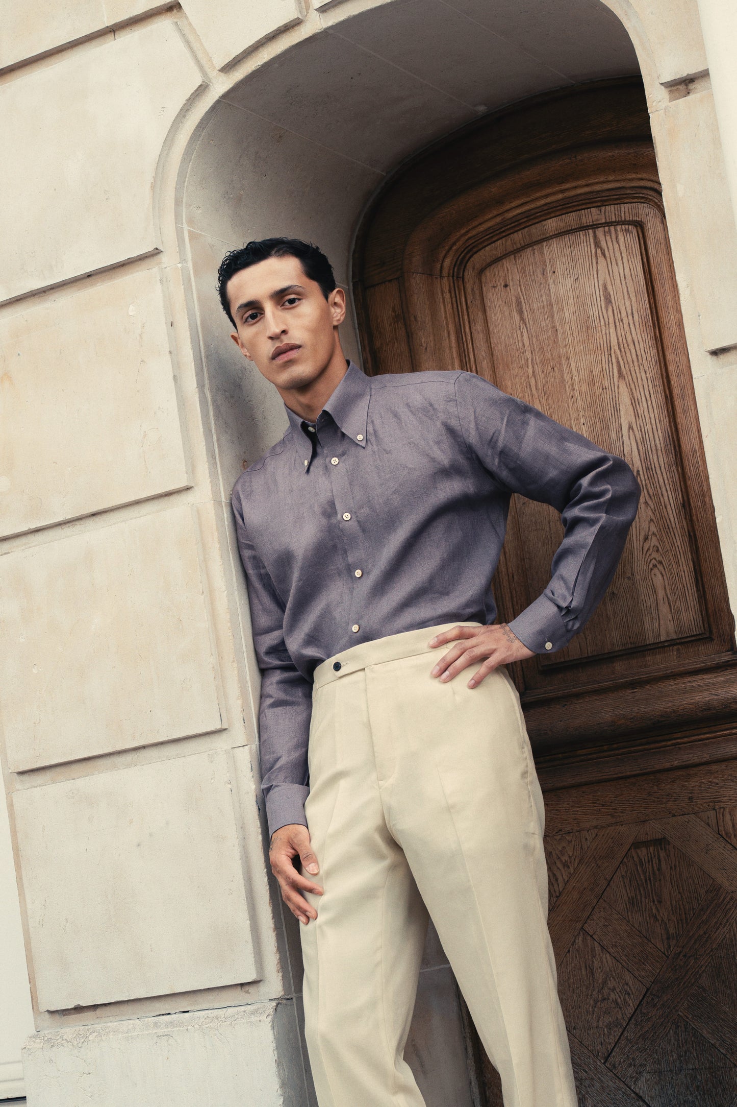 THE MAUVE SHIRT IN LINEN