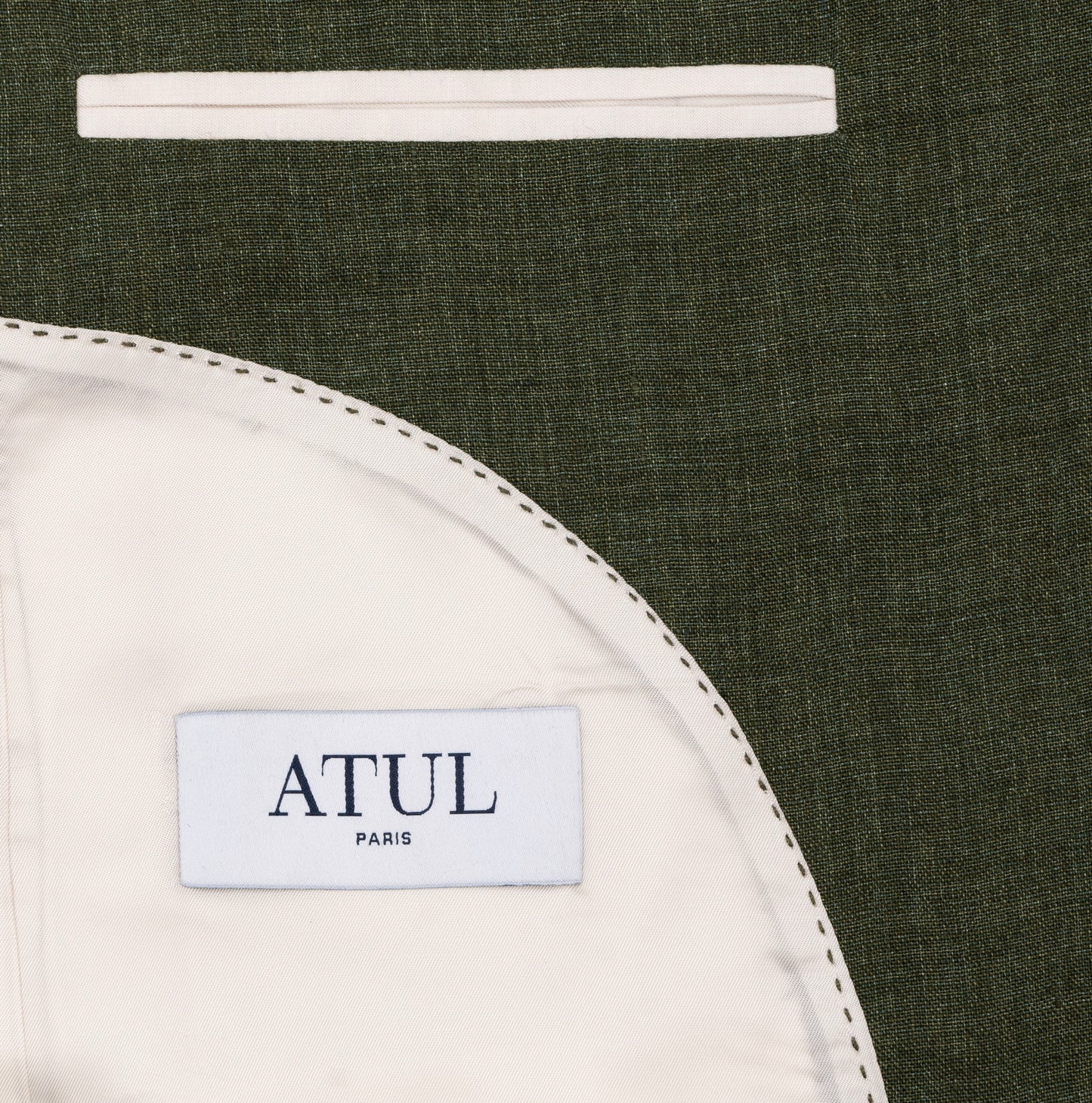 THE SINGLE-BREASTED JACKET IN LINEN - LODEN GREEN