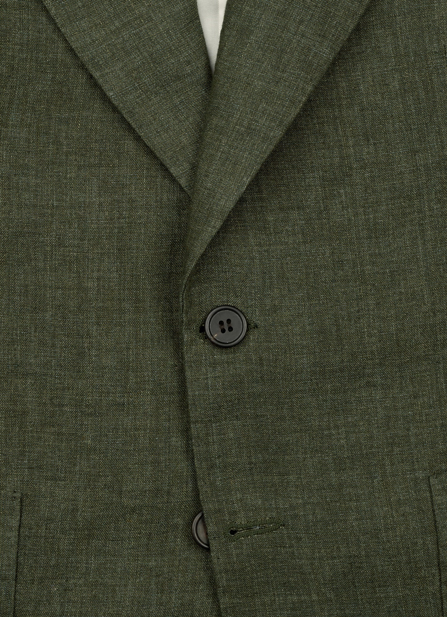 THE SINGLE-BREASTED JACKET IN LINEN - LODEN GREEN