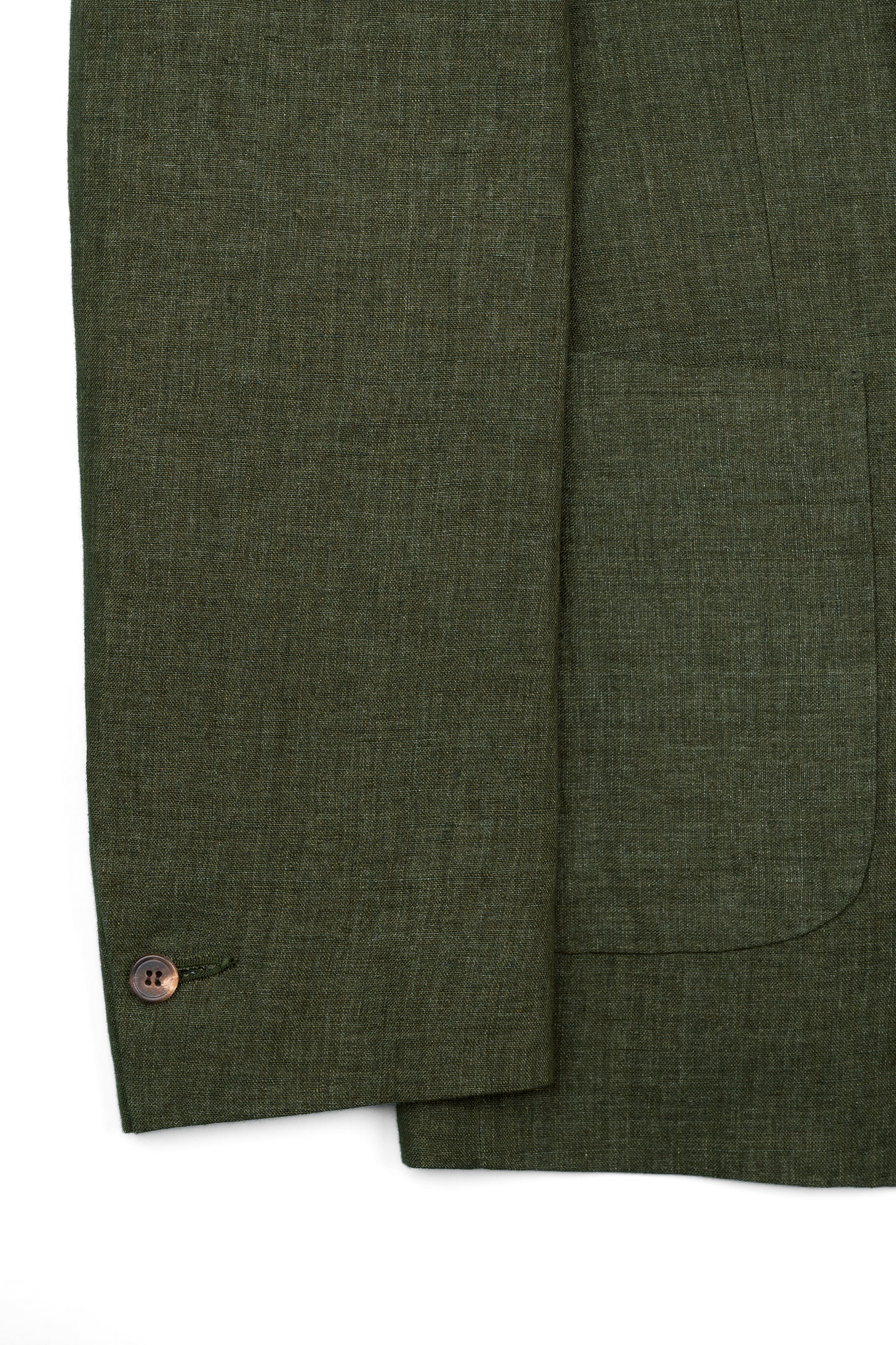 THE SINGLE-BREASTED JACKET IN LINEN - LODEN GREEN