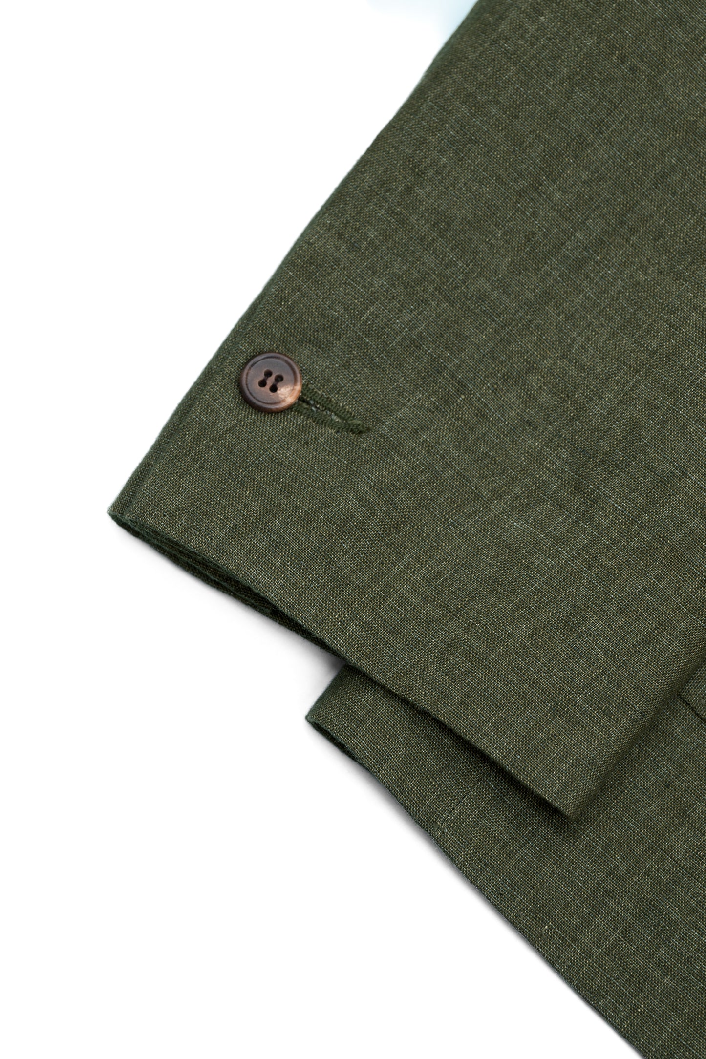 THE SINGLE-BREASTED JACKET IN LINEN - LODEN GREEN