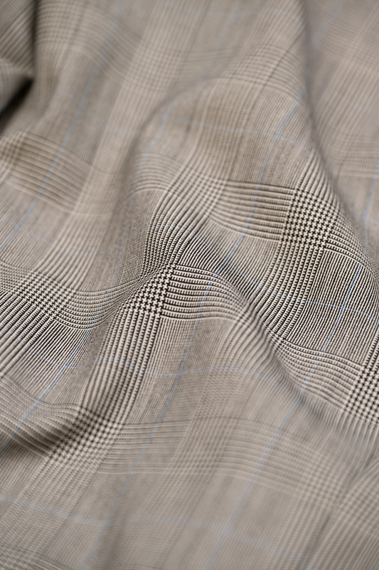 THE SINGLE BREASTED SUIT IN SUPER 150's WOOL - GREY GLENCHECK