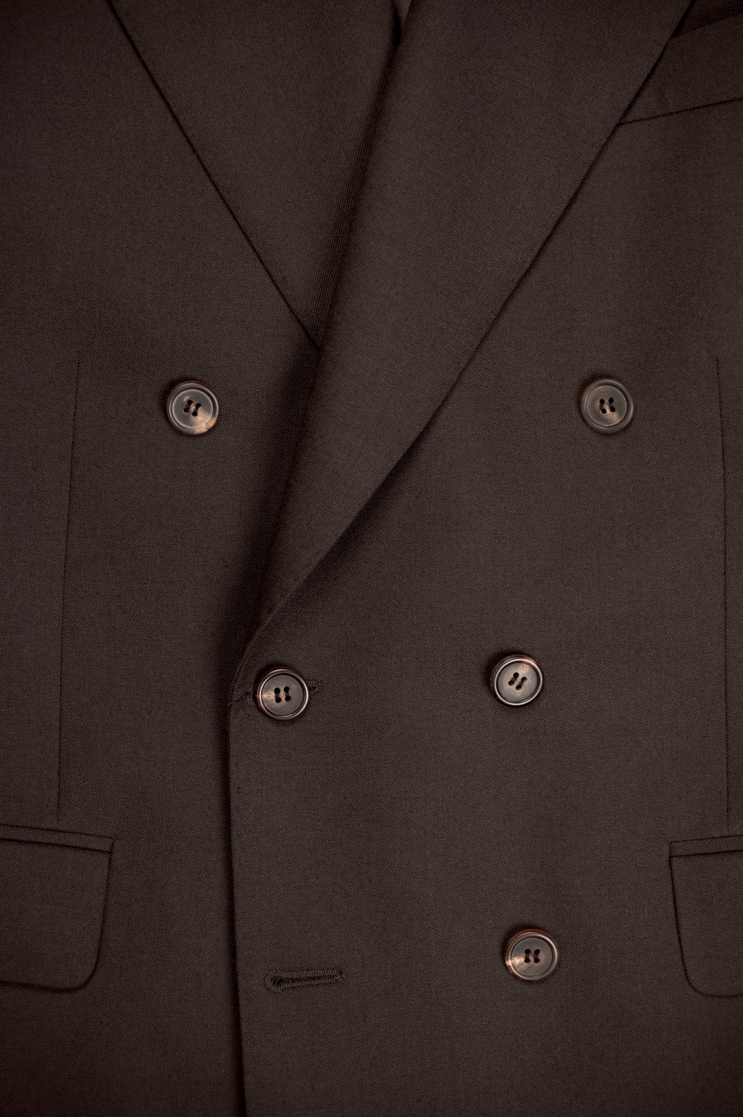 LE COSTUME CROISÉ EN LAINE & CACHEMIRE — MARRON CHOCOLAT