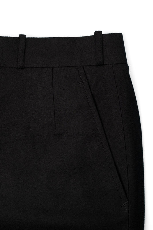 THE TRUE STRAIGHT CUT TROUSERS IN WORSTED WOOL - BLACK