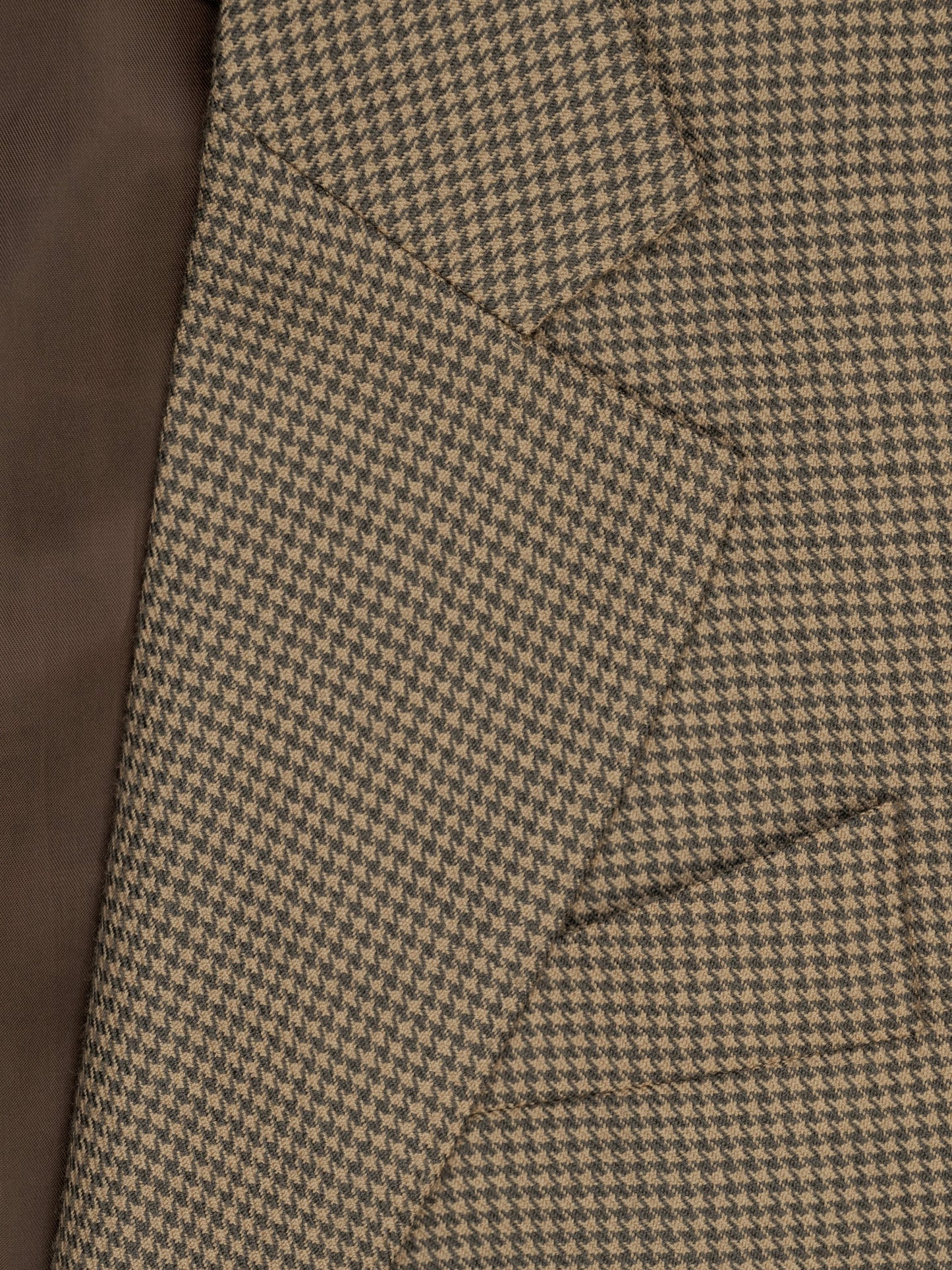 LA VESTE DROITE EN LAINE - PIED-DE-POULE MARRON CLAIR 