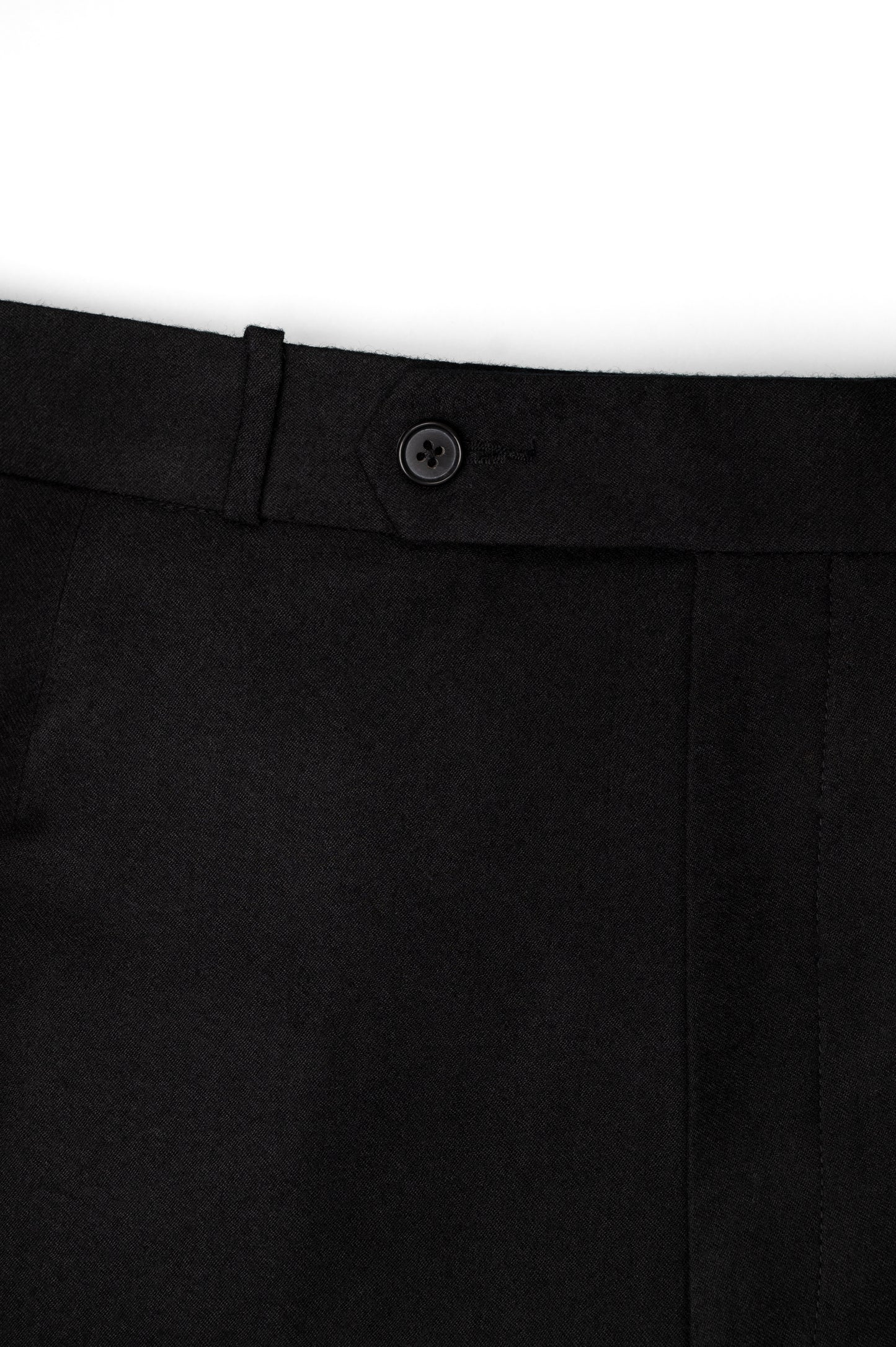 THE TRUE STRAIGHT CUT TROUSERS IN WORSTED WOOL - BLACK