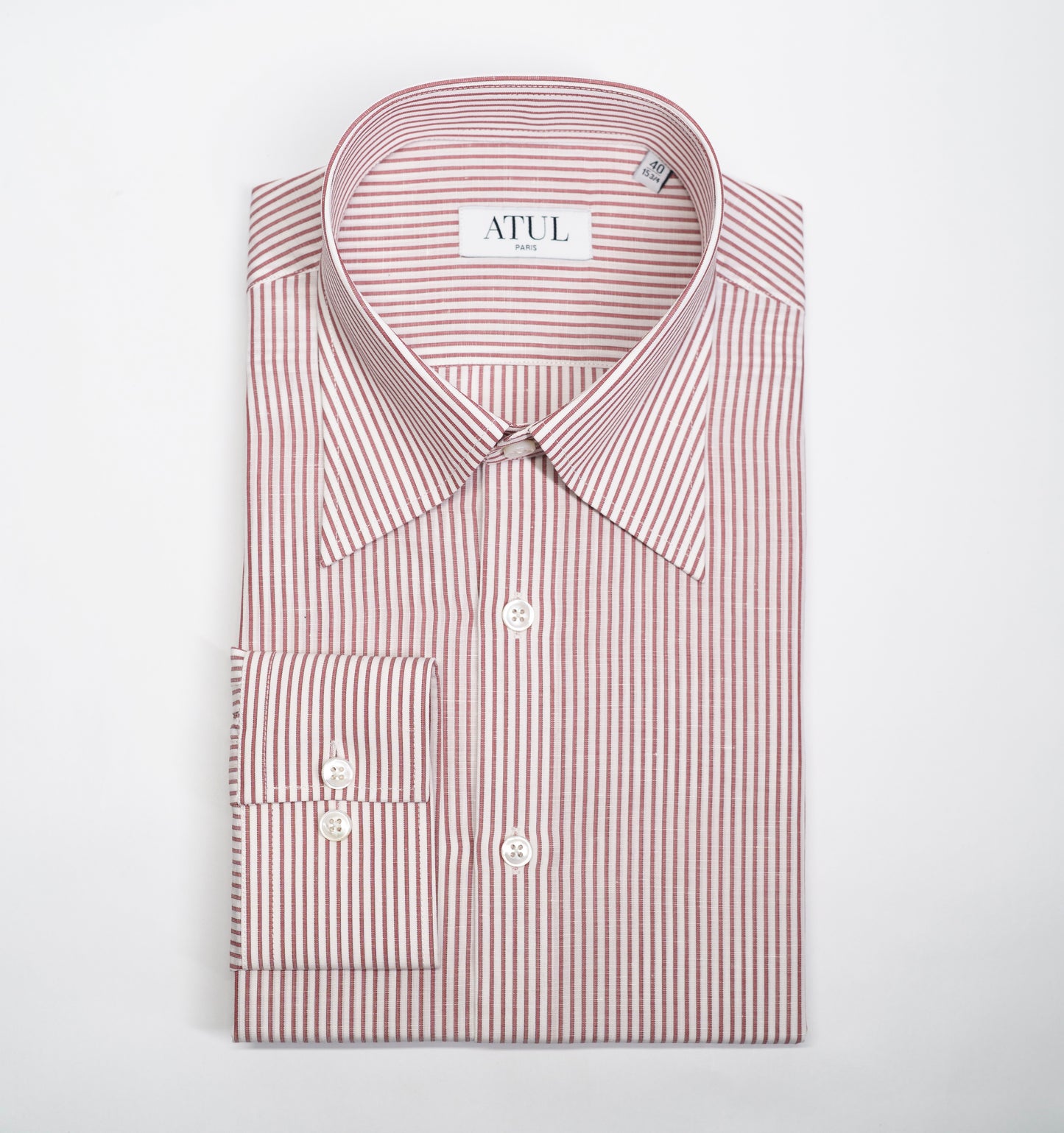 LA CHEMISE À RAYURES ROUGE BRIQUE