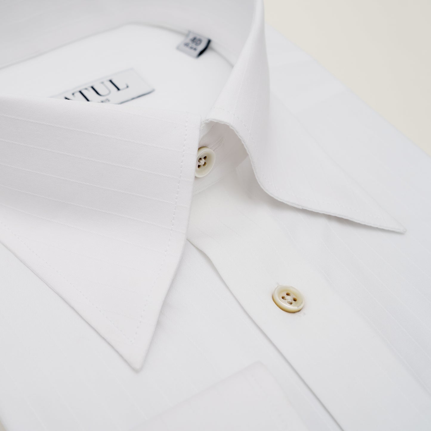 LA CHEMISE BLANCHE À RAYURES JACQUARD - COL SIGNATURE FRANÇAIS