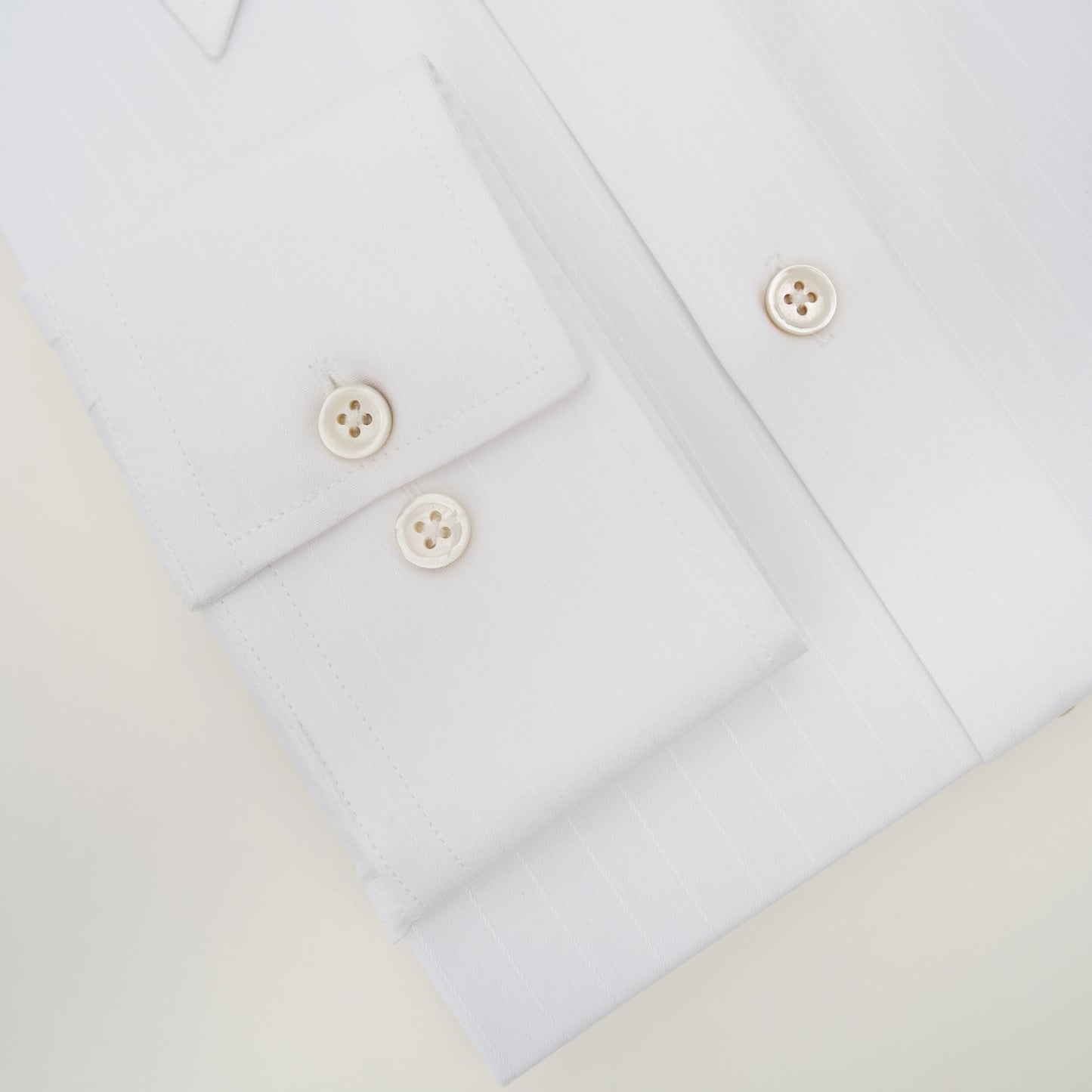 LA CHEMISE BLANCHE À RAYURES JACQUARD - COL SIGNATURE FRANÇAIS