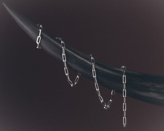 THE PAPER CLIP CHAIN NECKLACE - RHODIUM PLATED (LAUNCHING SOON)