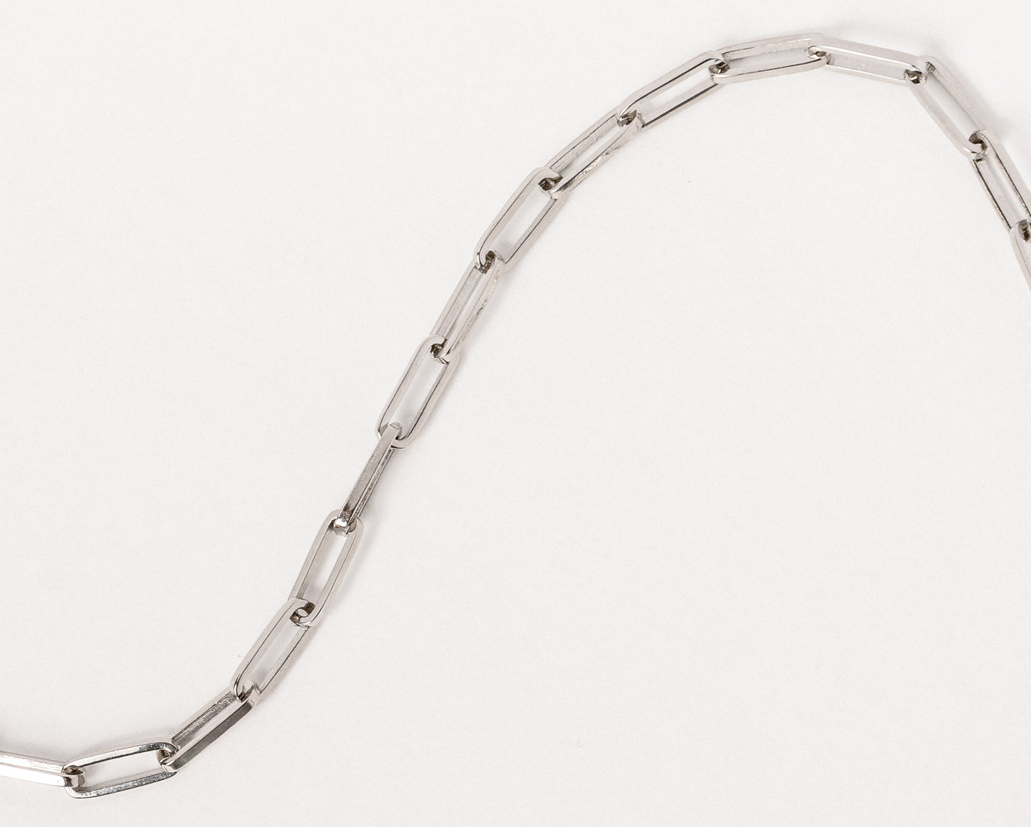 THE PAPER CLIP CHAIN NECKLACE - RHODIUM PLATED (LAUNCHING SOON)