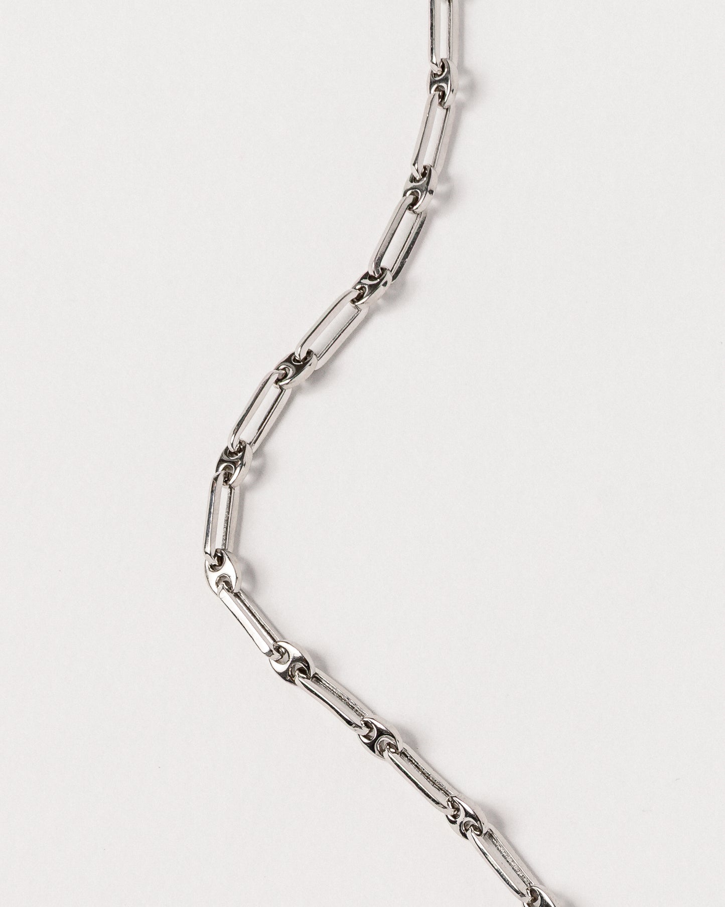 THE FANCY PAPER CLIP CHAIN NECKLACE - RHODIUM PLATED (LAUNCHING SOON)